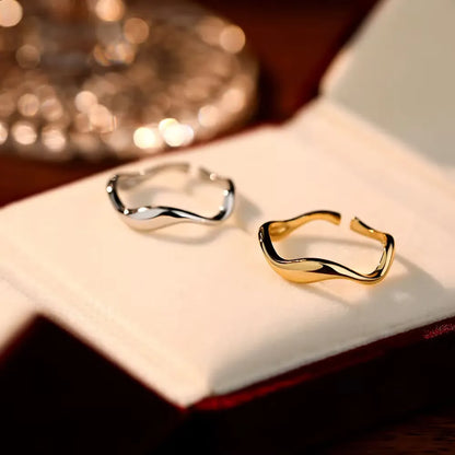 Anel Ondulado Dourado