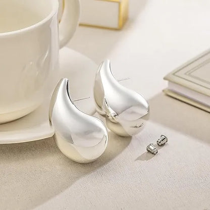 Brincos Argola Gota Dourados Oversized