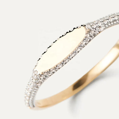 Anel Sinete Delicado com Zircónias