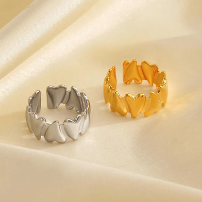 Anel Coração Aberto Dourado