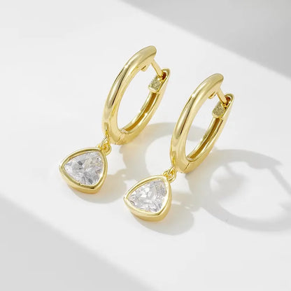 Brincos Triângulo com Zircónia