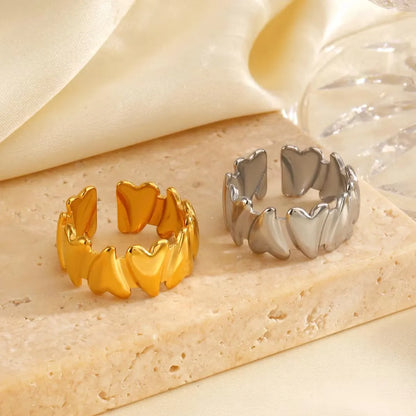 Anel Coração Aberto Dourado