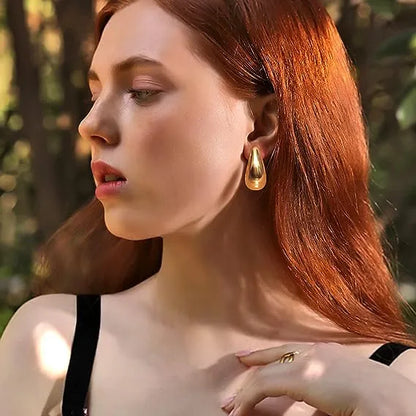 Brincos Argola Gota Dourados Oversized