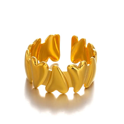 Anel Coração Aberto Dourado